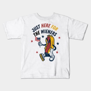 I'm Just Here For The Wieners Funny Fourth of July Kids T-Shirt